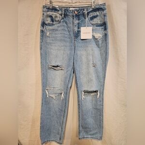 Lovervet Women's Light Blue Distressed Jeans